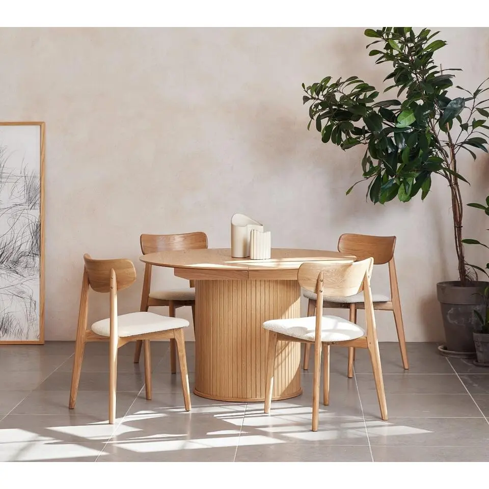 Eettafel Rond Naturel - Uitschuifbaar - Ø120-167cm - Nola