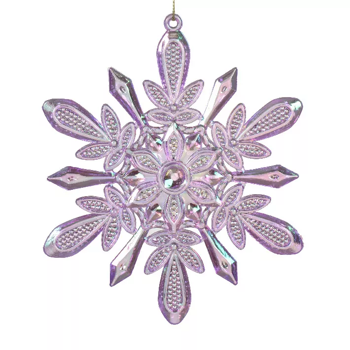 Flocon de Neige à suspendre (H14 cm) Glacé Violet