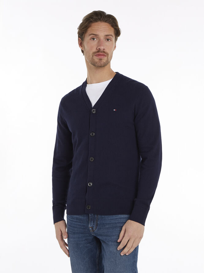 Tommy Hilfiger PIMA ORG CTN CASHMERE CARDIGAN Desert sky
