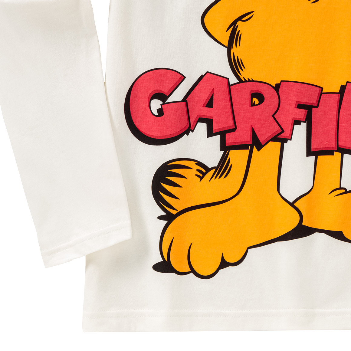 Beatwear Garfield Langarmshirt mit großem Print cremeweiss