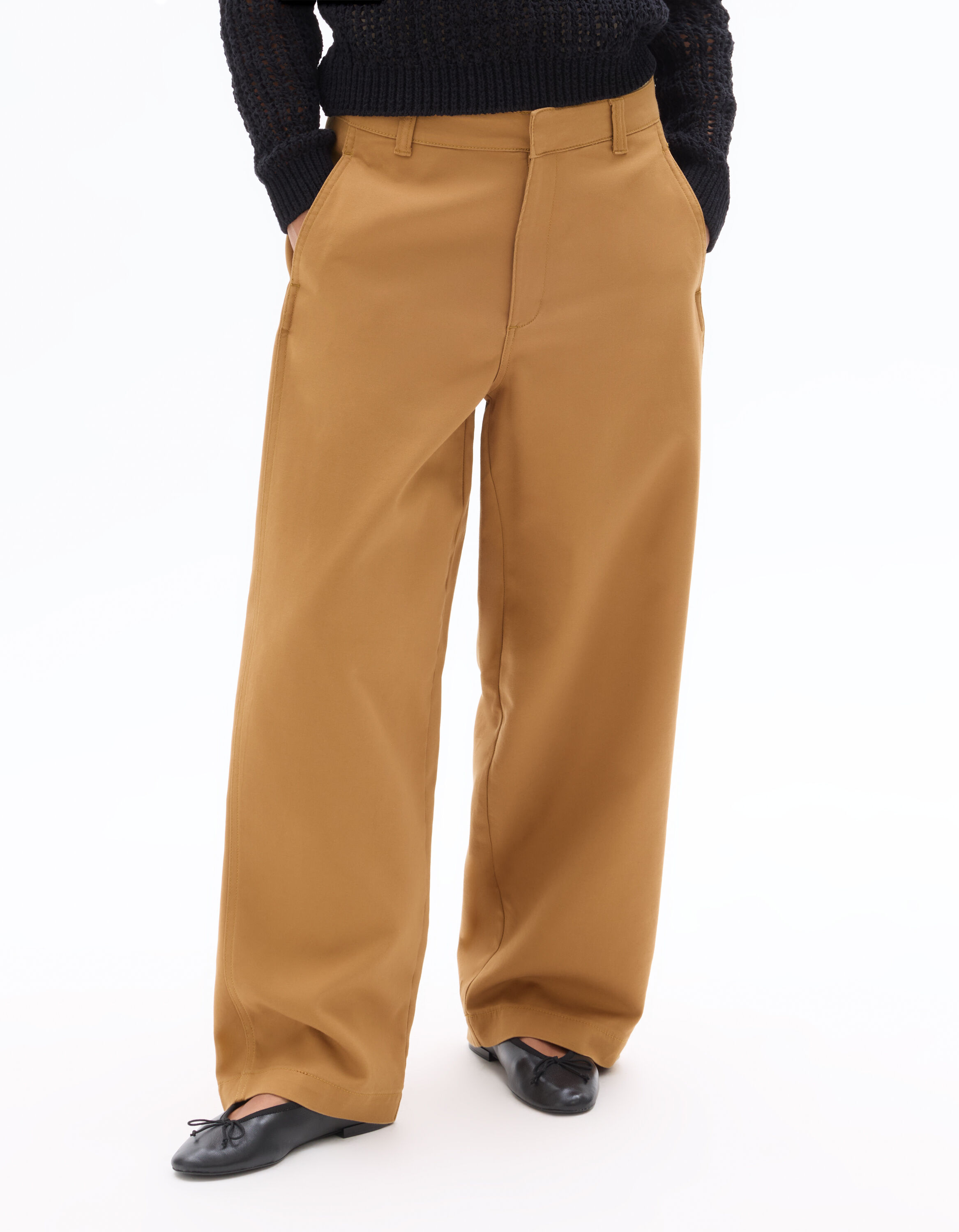 Pantalon barrel - camel