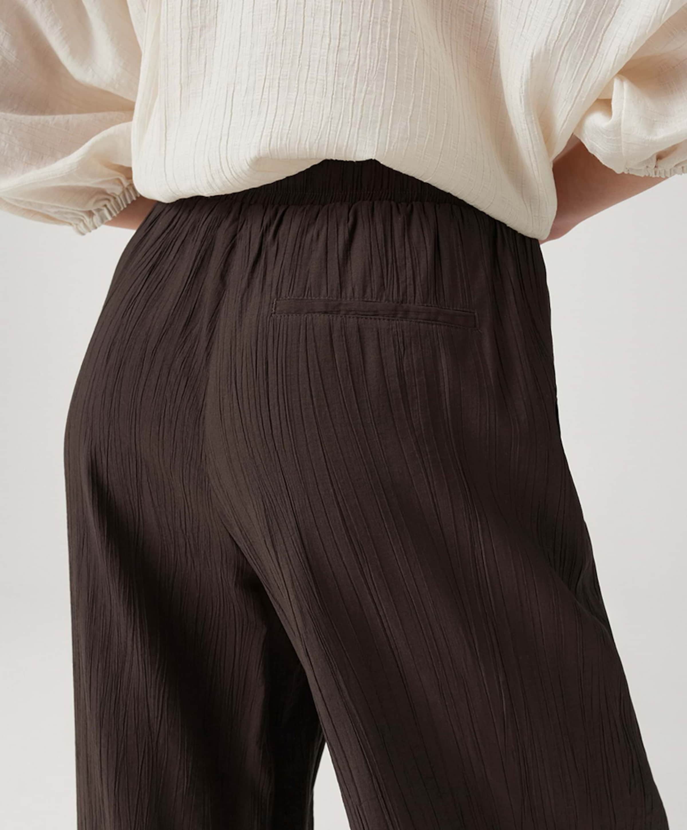 OPUS Marou crinkled dames broek bruin