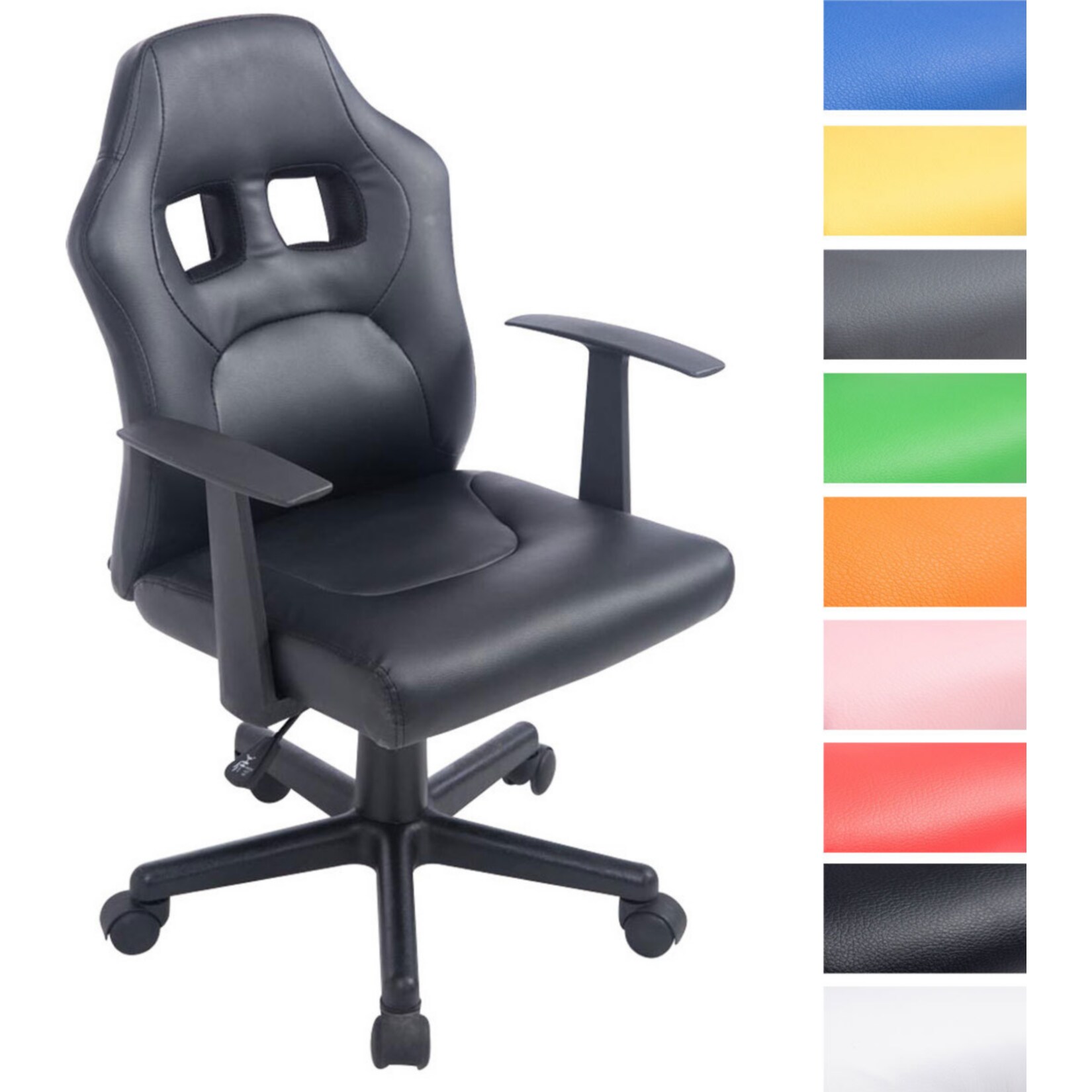 CLP Kinder Gaming Bürostuhl Fun I Schreibtischstuhl Mit Kunstlederbezug Und Abnehmbaren Armlehnen I Drehstuhl Für Mädchen Und Jungen