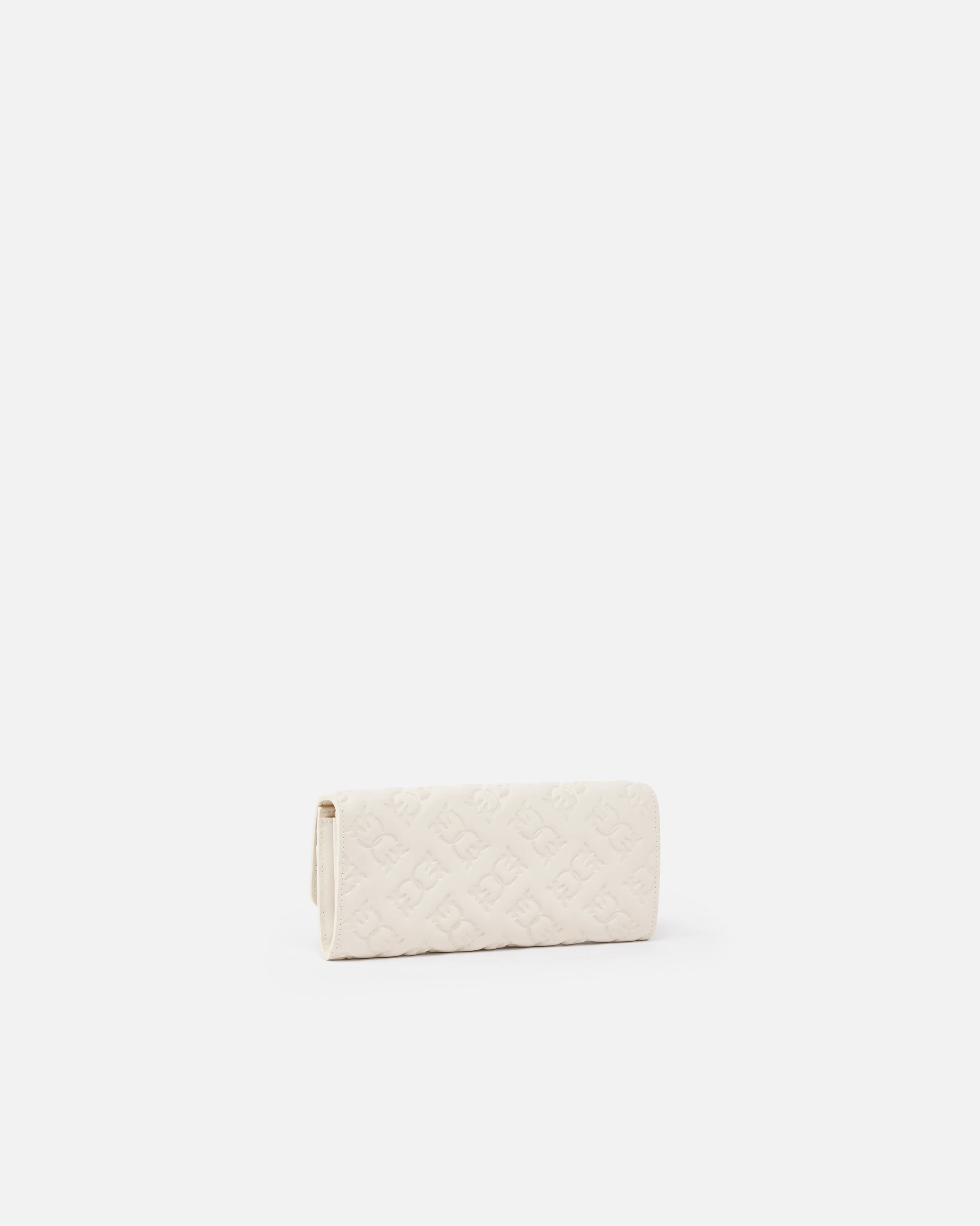 Portefeuille rectangulaire monogram à bandoulière | Blanc