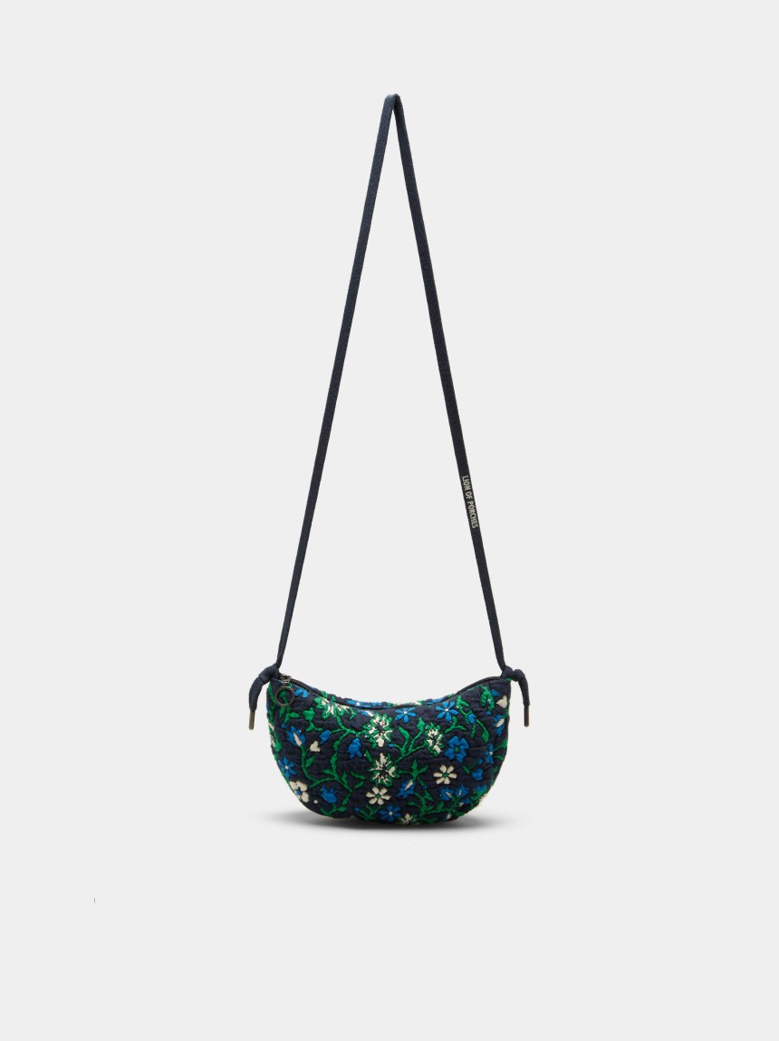 Bolsa floral em malha