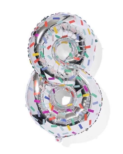 ballon alu chiffre 8 confetti XL