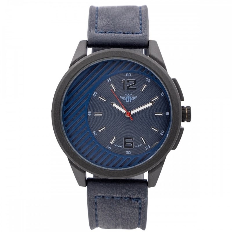 Montre Homme M. JOHN bracelet Cuir Bleu