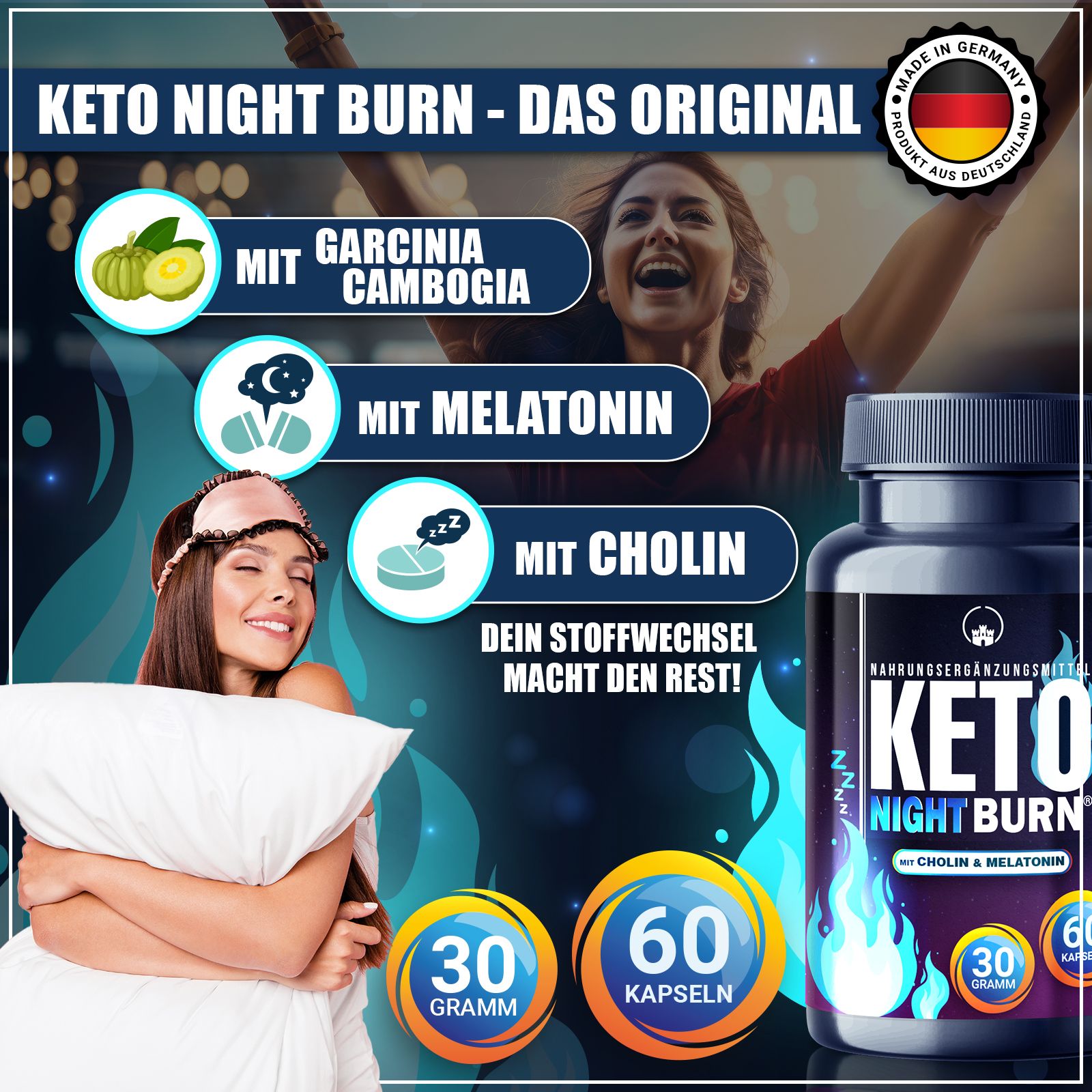 Saint Nutrition® KETO NIGHT BURN mit Melatonin
