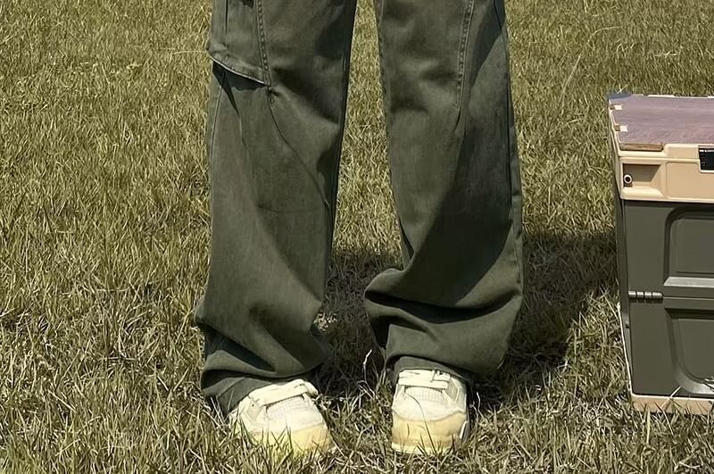 DuckleBeam - Hoge taille effen pantalon met wijde pijpen