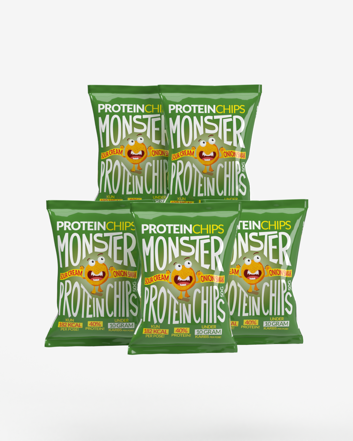 Monster Lavkarbo Protein Chips Sour Cream &amp; Onion 5x50g