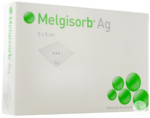 Melgisorb Ag Pansement Alginate Antimicrobien 5x5cm Pièces 10