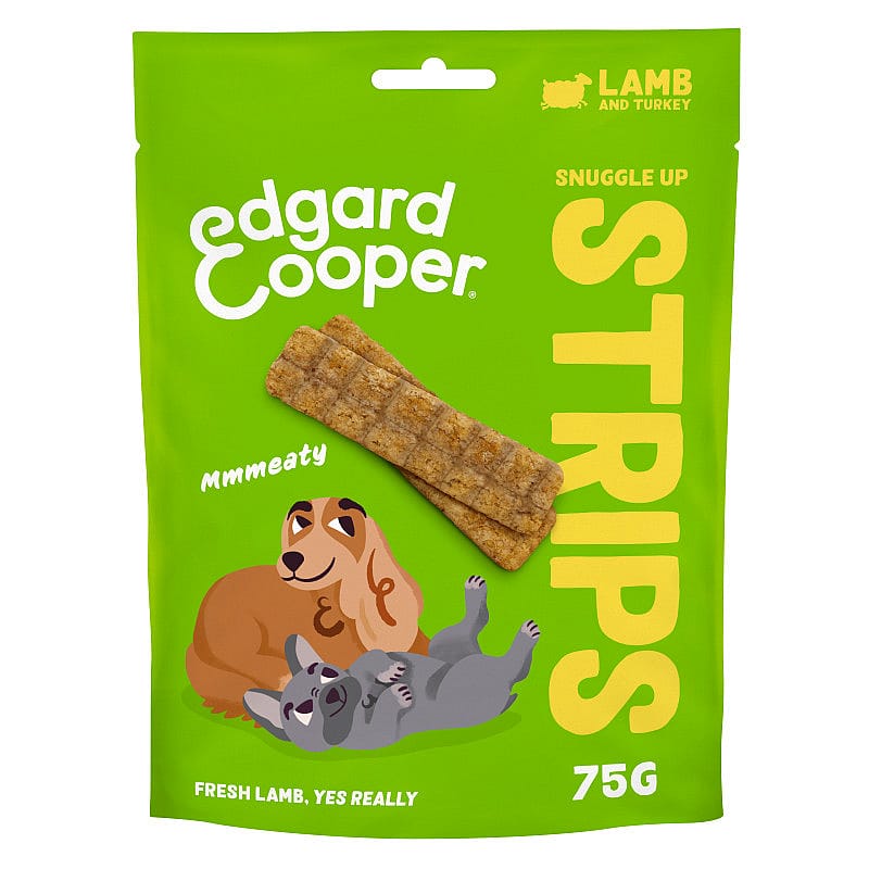 Edgard & Cooper Snuggle Up Strips Lam & Kalkoen 75 gram | 13524