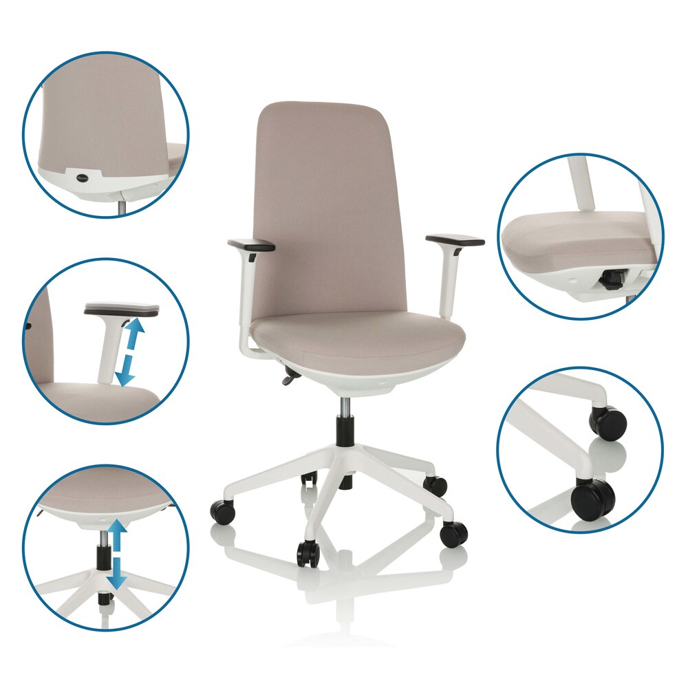 Profi Bürostuhl NESTORA Stoff mit Armlehnen (höhenverstellbar) hjh OFFICE