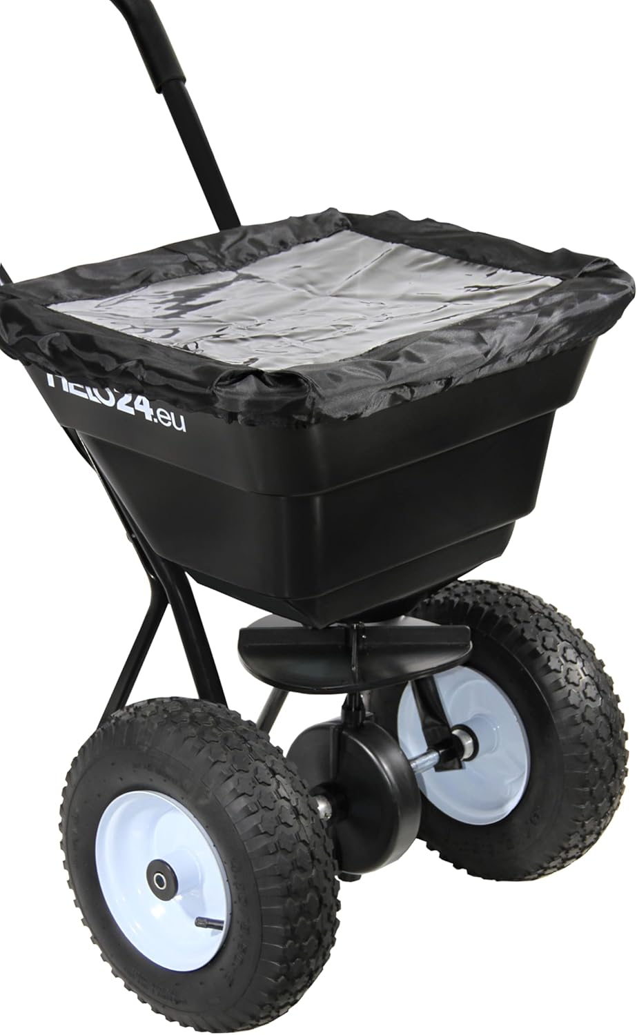 Helo Düngerstreuer Handstreuer Rasen Streuwagen Saatgutstreuer Salzstreuer Handstreuer 29L Streuer schwarz S2