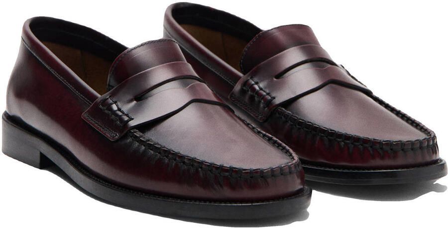 Mango leren loafers bordeaux
