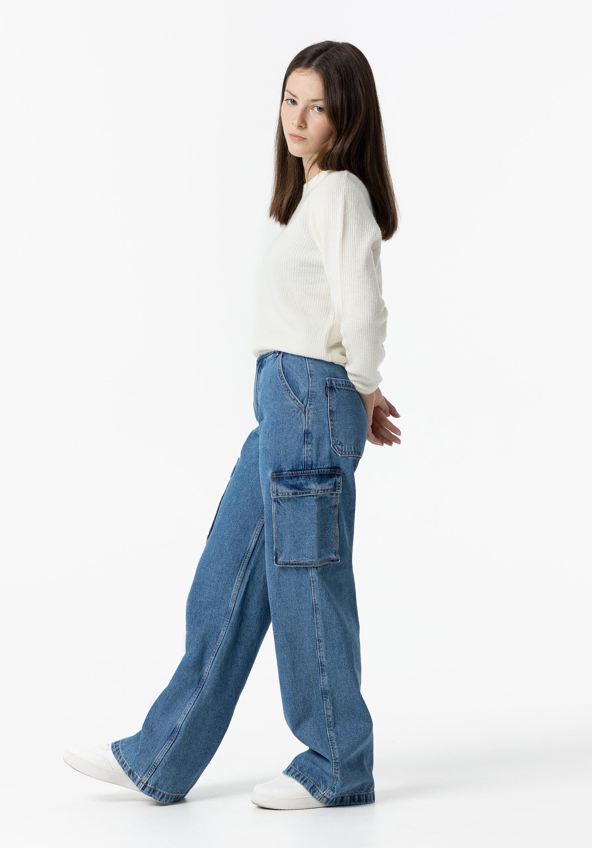 Jeans Piper Cargo Cintura Alta