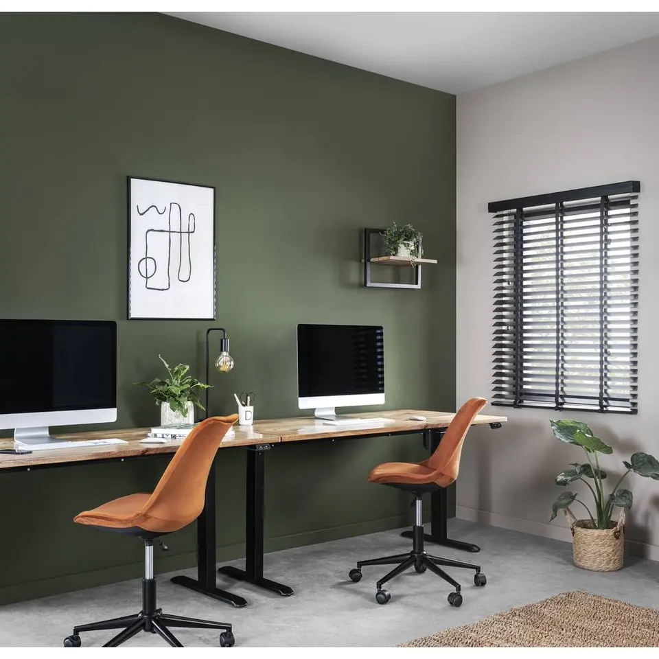 Bureau Homeworx zit/sta elektrisch verstelbaar – mangohout/zwart - 75/118x160x80 cm