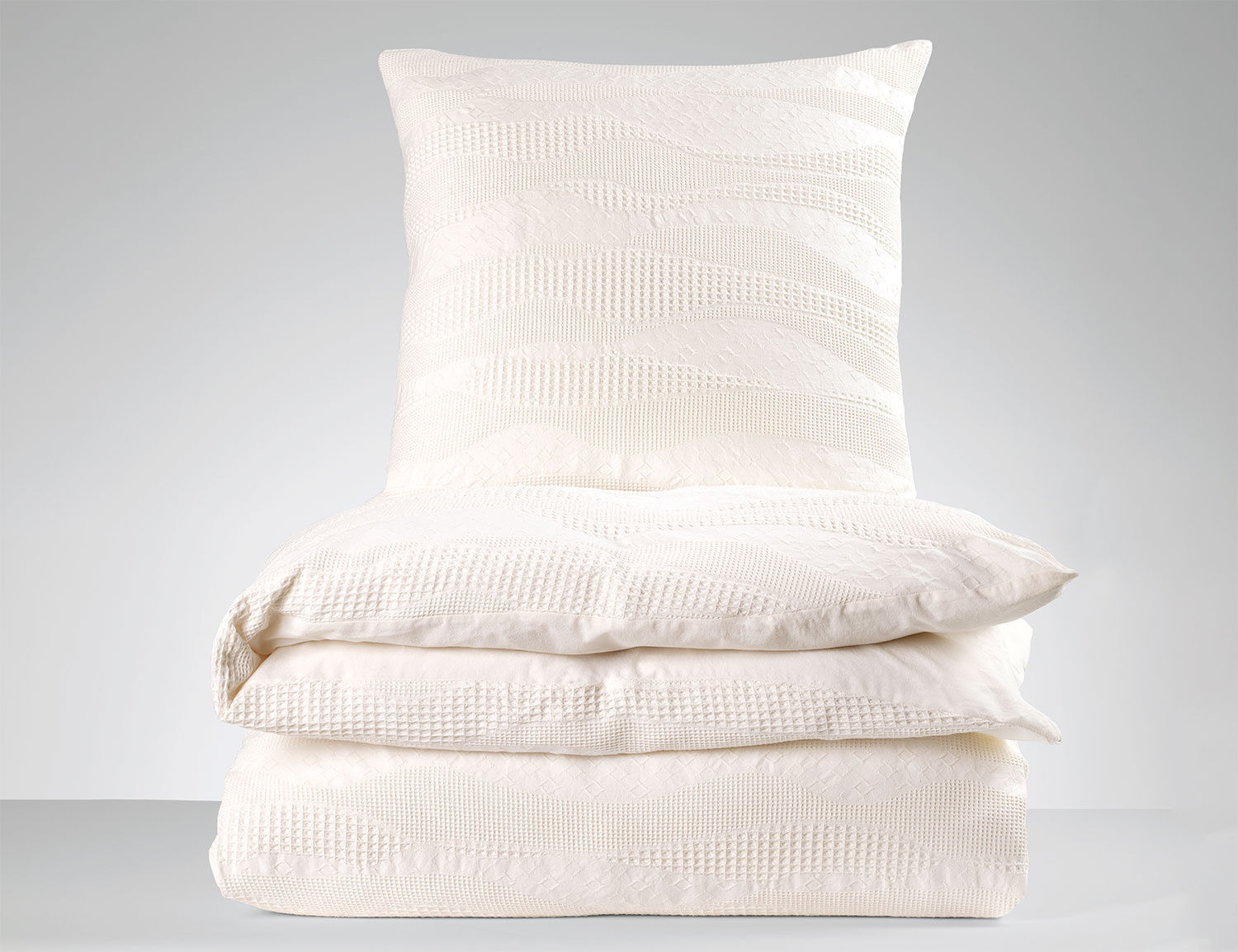 Bettwäsche mit Piqué Jacquard Muster