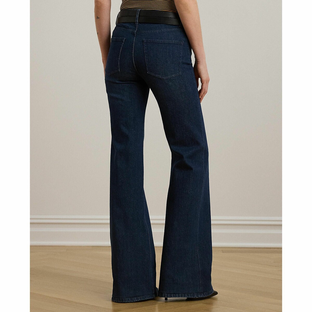 LAUREN RALPH LAUREN<br>Calça jeans flare retrô