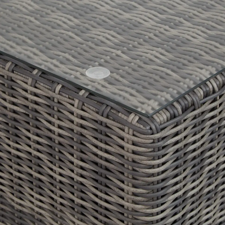 tectake Wicker loungeset San Domino met aluminium frame, Lichtgrijs/donkergrijs