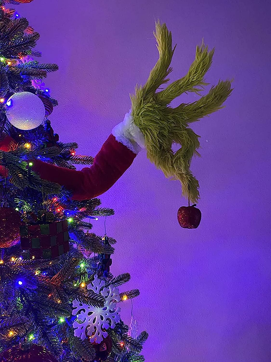 (70x30cm) Christbaum Schmuck Plüsch Weihnachts Baum Deko Ornament - Grüner Bösewicht Arm