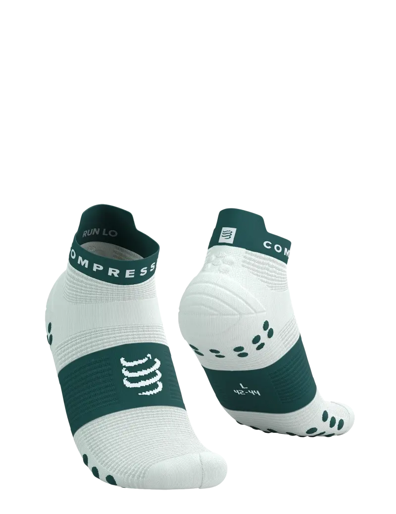 Compressport Pro Racing v4.0 Run Low Compressiesokken Wit/Groen