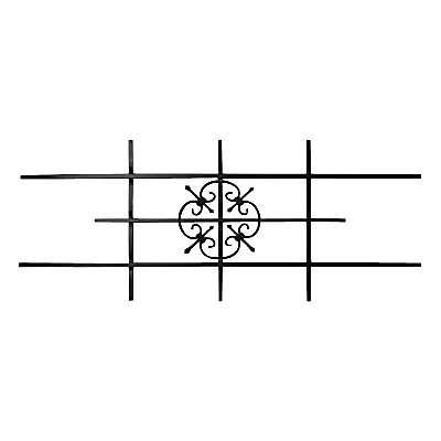 Grille traverse forgée avec décor acier noir 120 x 48 cm
