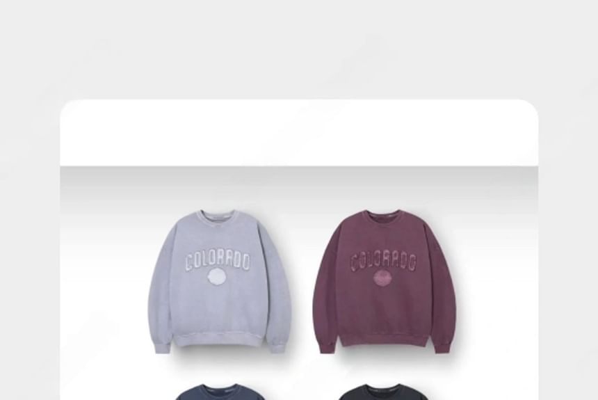 SeoulPop - Gewassen sweatshirt met letterpatch