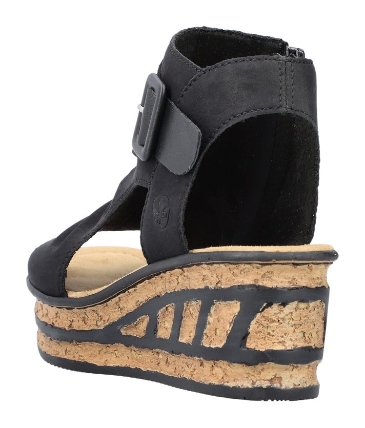Rieker Keilsandalette  , Sommerschuh, Sandale, Keilabsatz, mit Reissverschluss innen