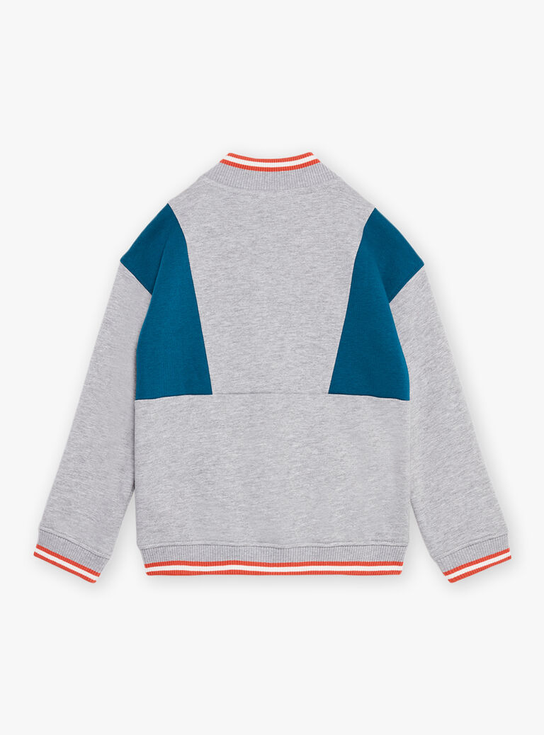 Veste de survêtement molletonnée bleue et gris