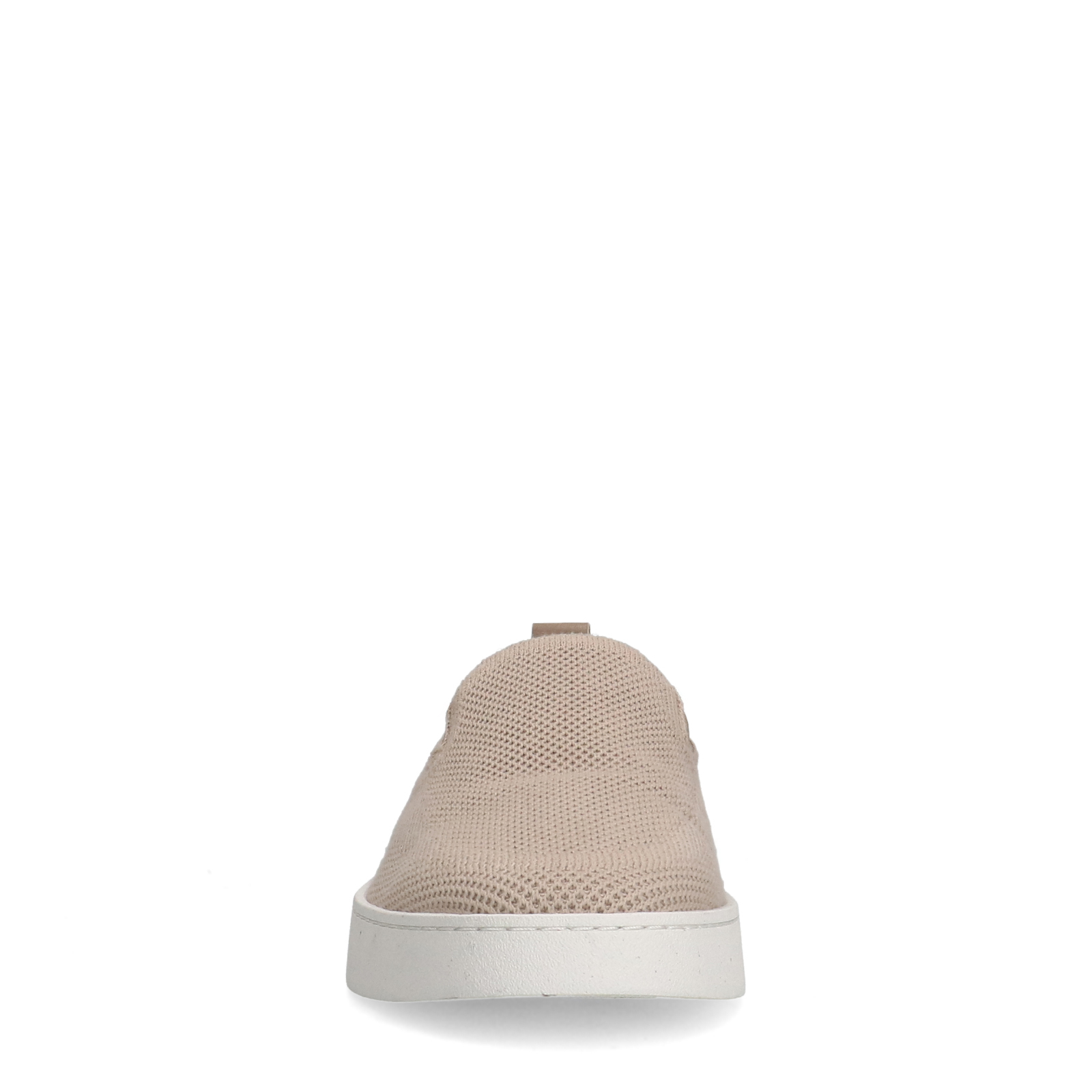 Beige knit fabric loafers