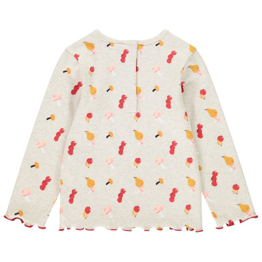 T-shirt manches longues pour bébé fille imprimé en coton - Beige