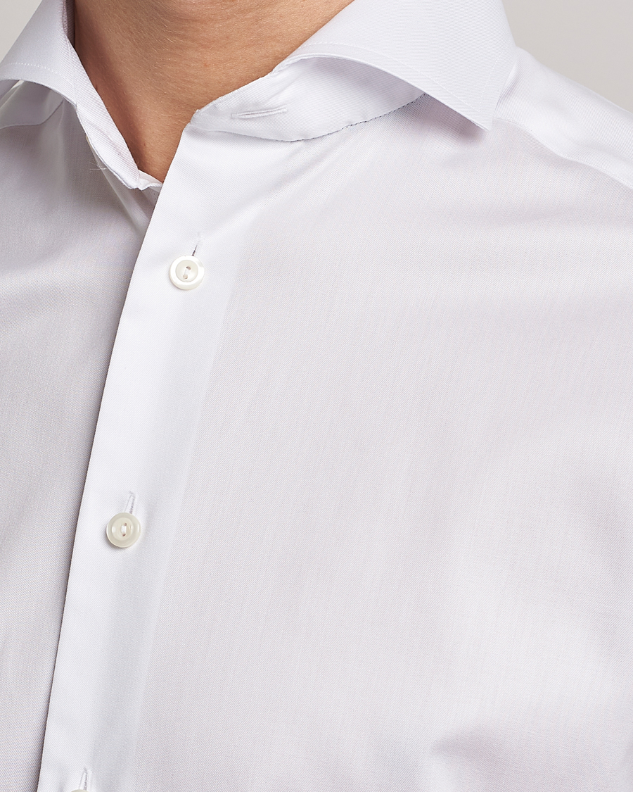 Eton Slim Fit Twill Cut Away Shirt White