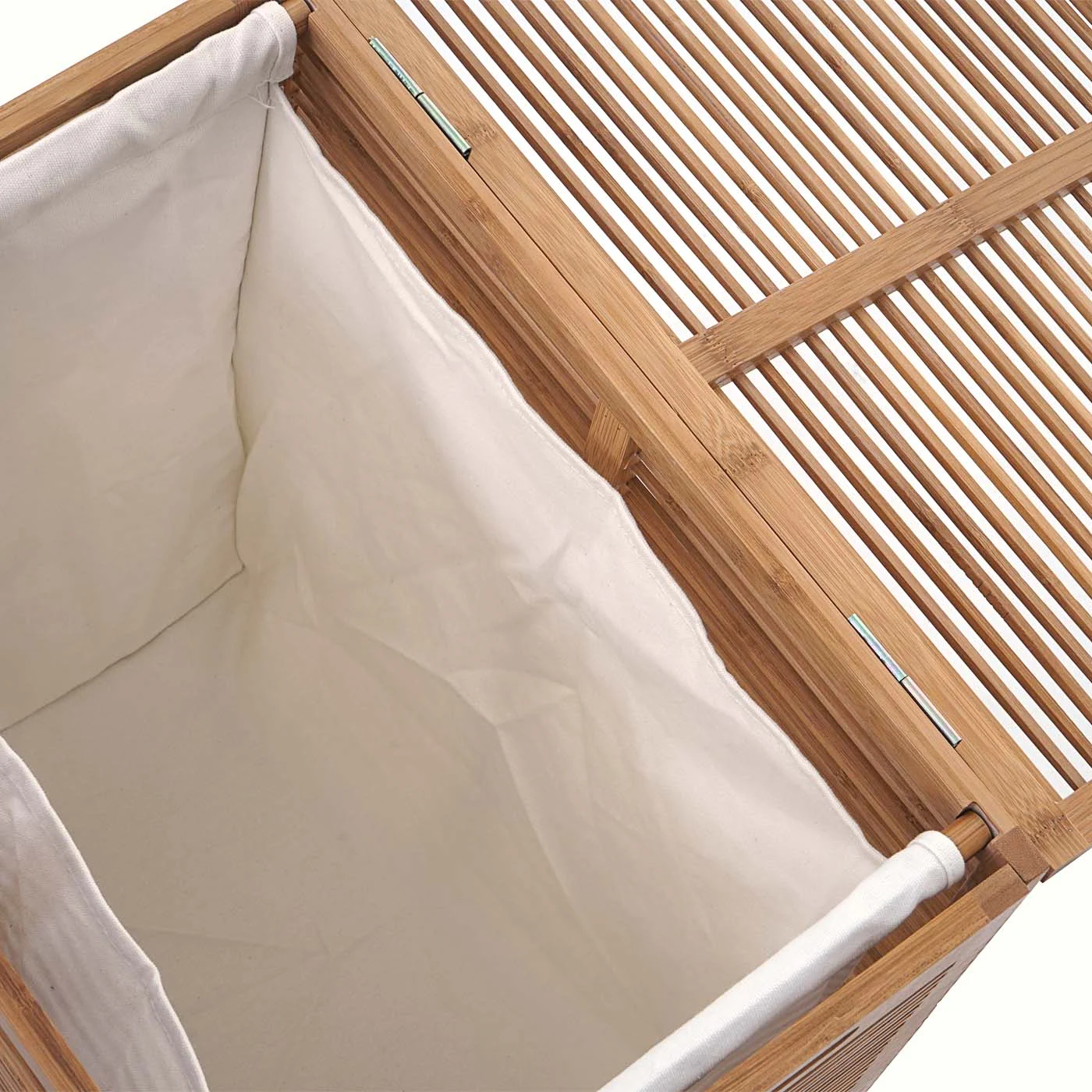 Wäschetruhe MCW-B18, Wäschebox Wäschekorb Wäschesammler, Bambus 61x50x35cm