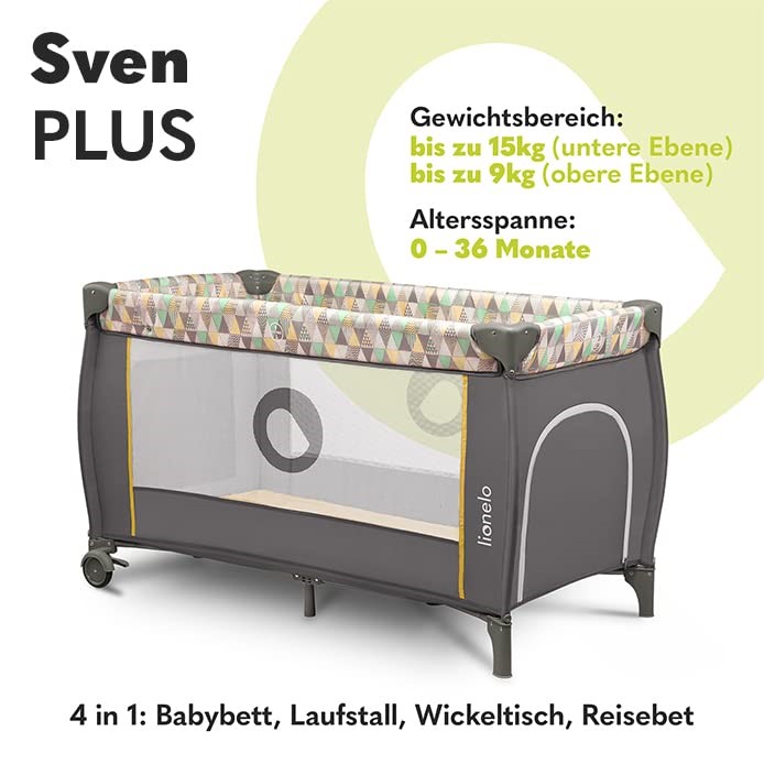 Lionelo Sven Plus 4-in-1 Babybett and Laufstall