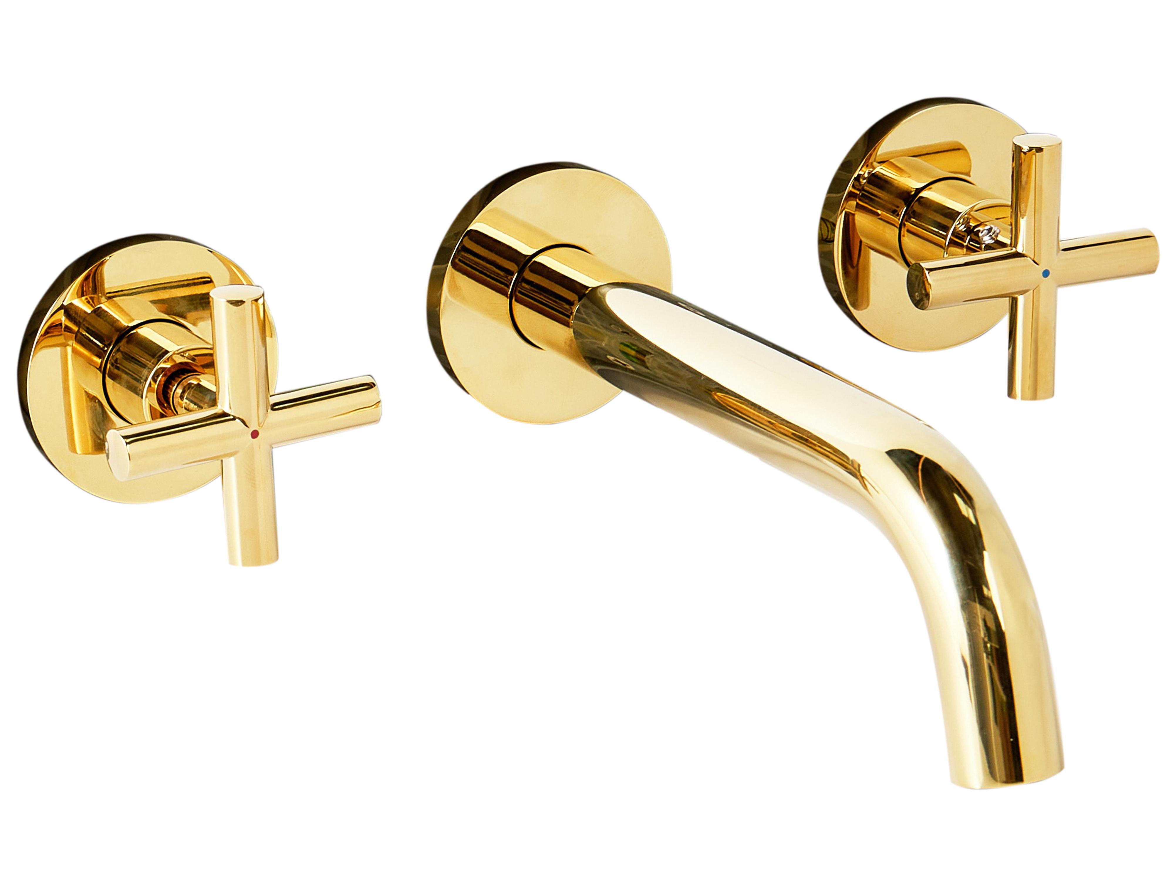 Wandgemonteerde mengkraan KAIETEUR Messing Goud