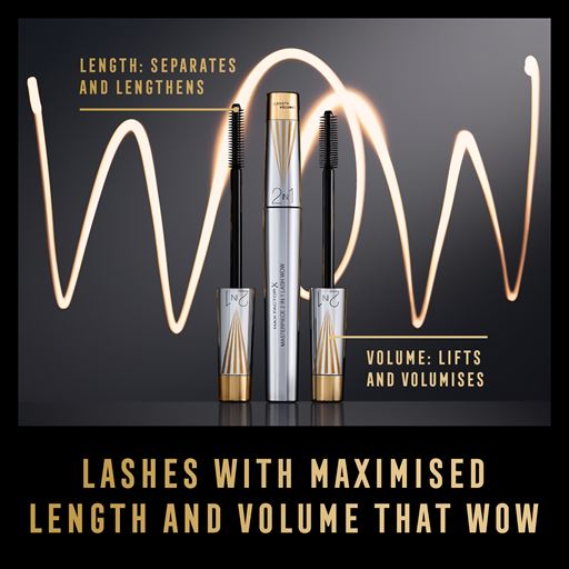 Max Factor Masterpiece 2-In-1 Lash Wow Mascara, Black Brown