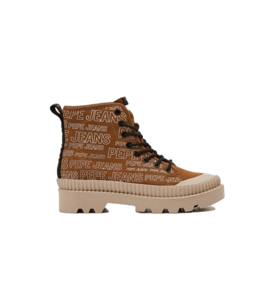 Botas de cano curto Pepe Jeans Ascot Soup em couro marrom