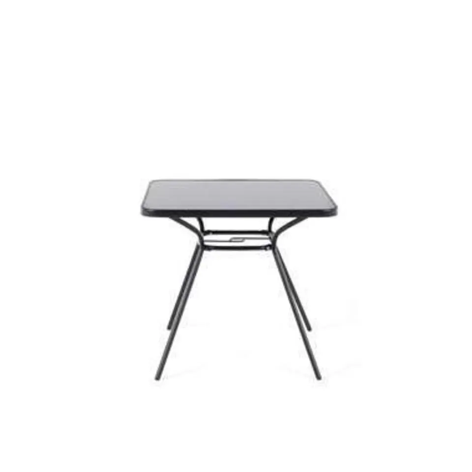 LIVO - Tuintafel - Zwart - 80 x 80 cm - Staal