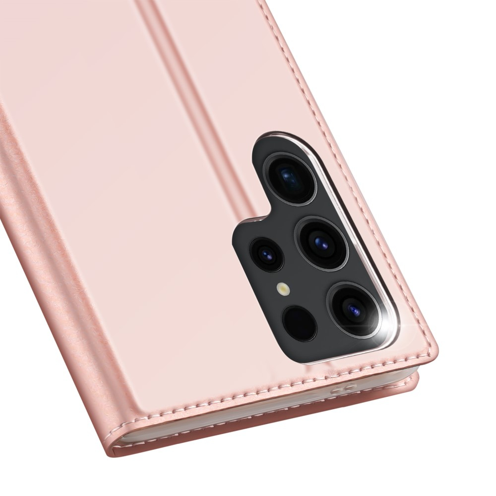 Samsung Galaxy S24 Ultra Flip Wallet Cover Leder Tasche - Roségold