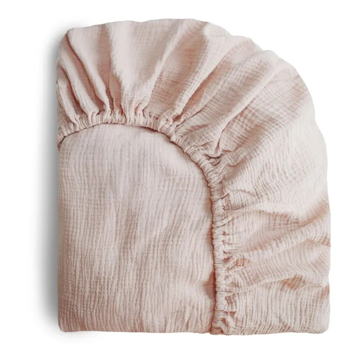 Mushie Drap-housse en coton | Blush
