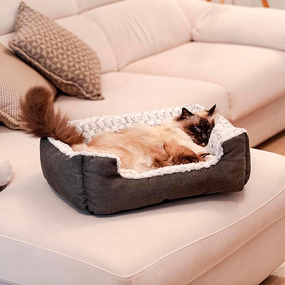 Ferplast panier chien coussin chien moyen taille panier chat coussin chat doux et confortable 74 x 61 x h 19 cm. Gris