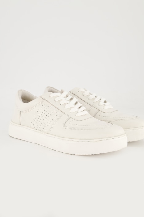 Leder-Sneaker, perforiert, Textilfutter, Weite H