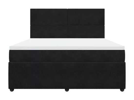 Sommier à lattes de lit avec matelas Noir 180x200 cm Velours