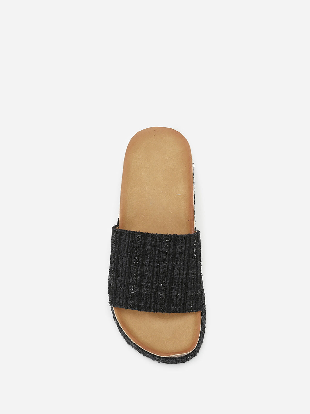 Mules à plateforme en tweed pailleté- Noir