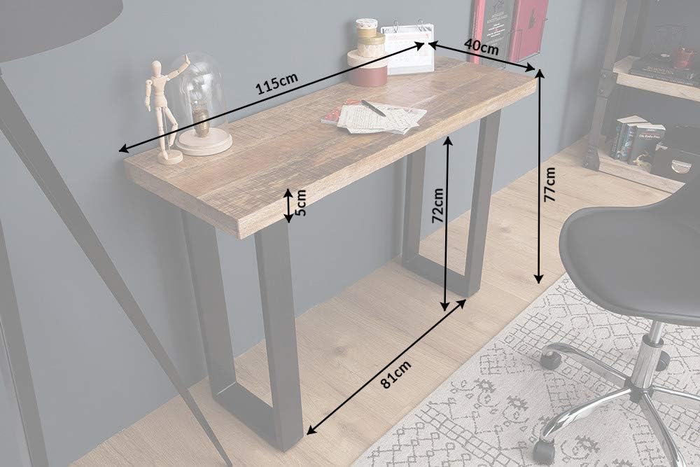 Riess Ambiente Design Konsolentisch Iron Craft 115cm Mangoholz Eisen Schreibtisch Konsole Tisch