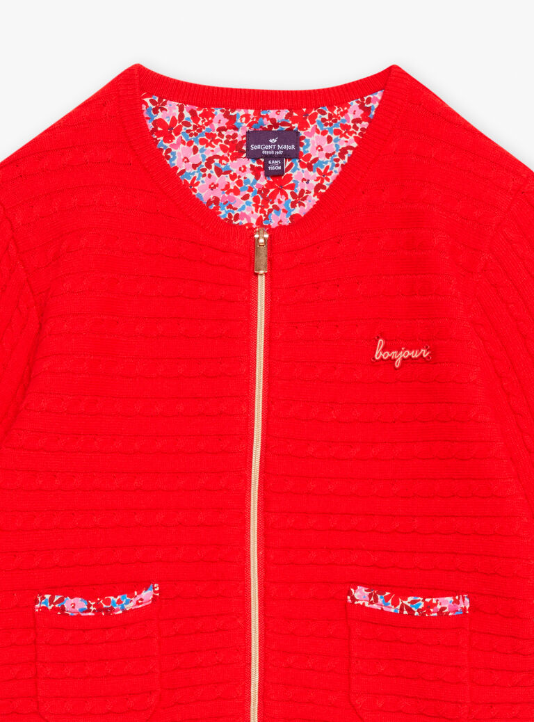 Gilet à manches longues rouge