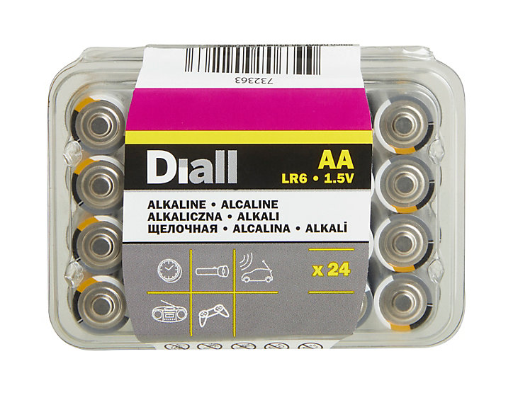 Pile alcaline AA (LR6) Diall, lot de 8 + 4 gratuites