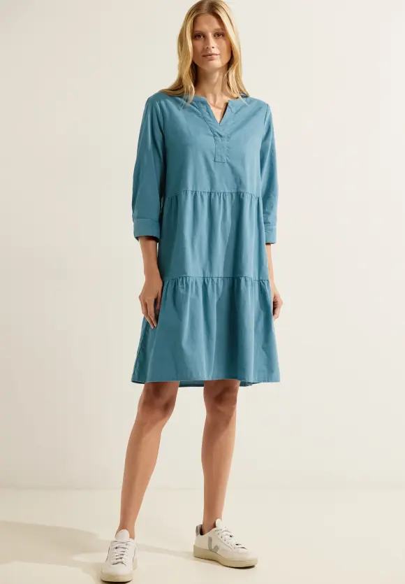 Cordkleid mit 3/4-Arm - adriatic blue