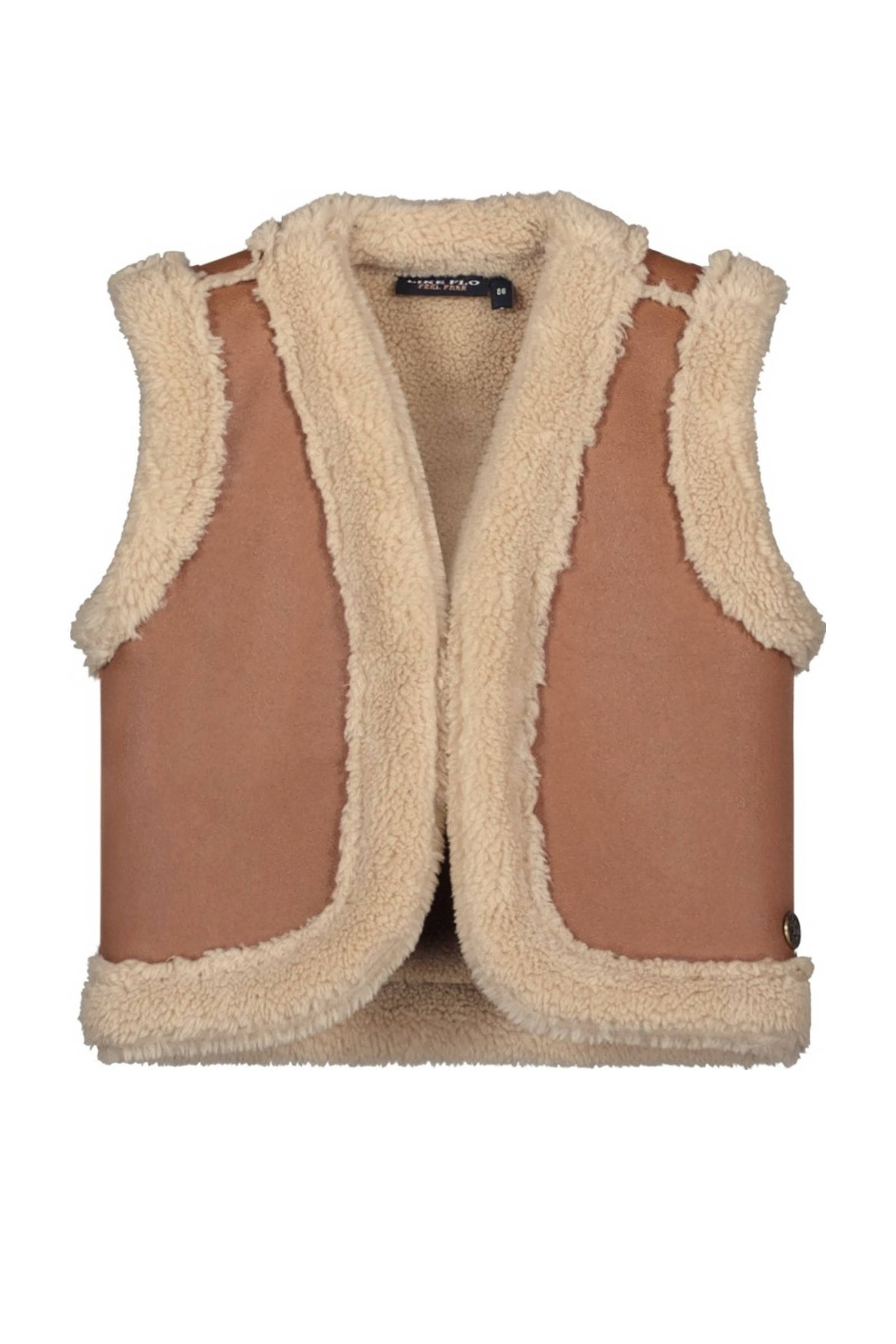 Like Flo imitatiebont gilet Gita cognac/ecru